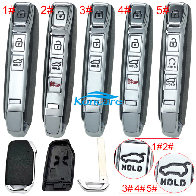 For Kia remote key shell without battery holder with badge, pls choose the button