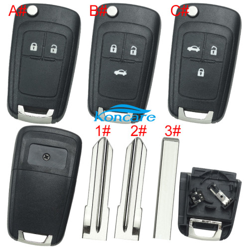 For Chevrolet remote key shell replacement with battery clamp with square logo place, pls choose the button and blade