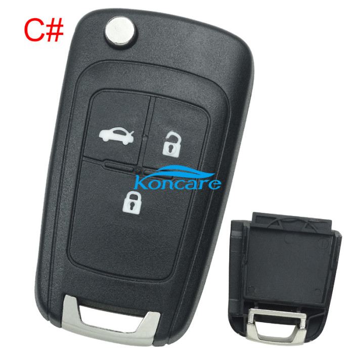 For Chevrolet 3 button remote key shell with left blade