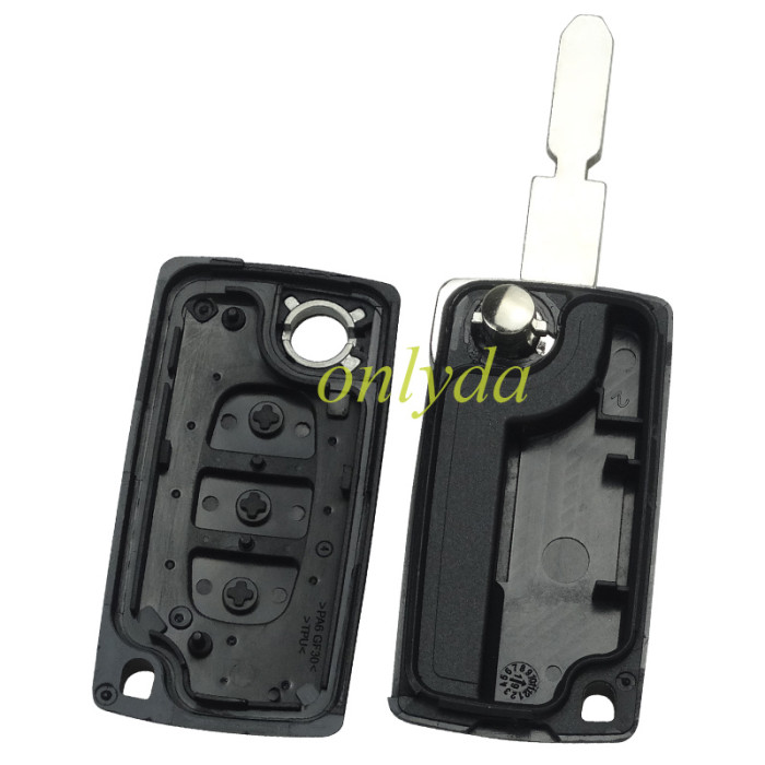 Copy For Peugeot 3 button remote key blank with trunk button with blade NE78 model - NE78-SH3-Trunk- without battery holder