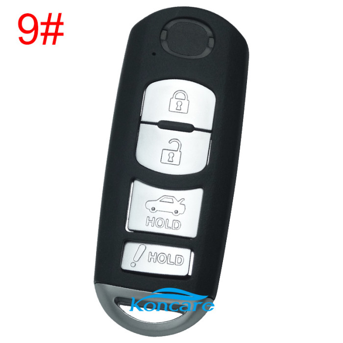 For Mazda remote key blank with blade ( 3parts)，with badge place, pls choose the button