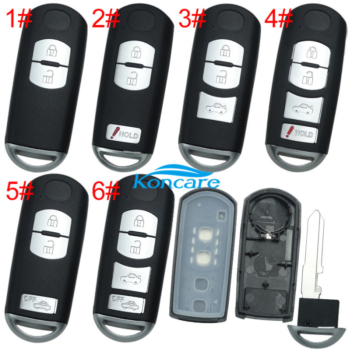 For Mazda remote key blank withoutl logo place, pls chose the button