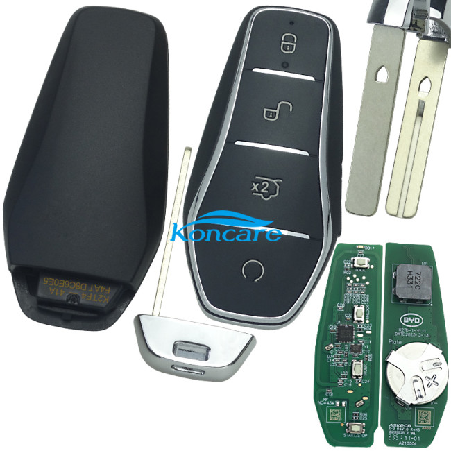 Key for electric vehicles BYD Yuan plus, Seal, Qin Plus, Song Max. Original remote key K2TF4-41A F4ATDC0690E2 433.92mhz 46CHIP