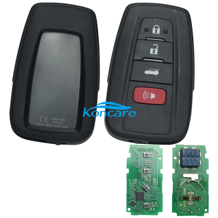 OEM C3 Smart for Toyota COROLLA ALTIS BLUE LOGO 3+1 button remote key FSK with AES 4A chip PN : 61E466-0010 / B2U2K2R 60237 2019 /433MHz Hybrid Electric Vehicle