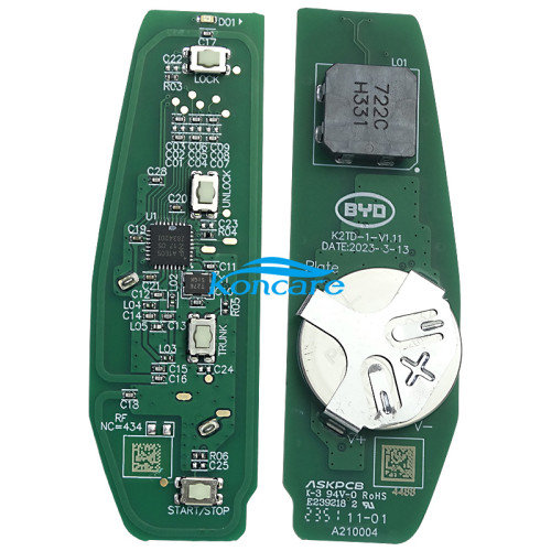 Key for electric vehicles BYD Yuan plus, Seal, Qin Plus, Song Max. Original remote key K2TF4-41A F4ATDC0690E2 433.92mhz 46CHIP