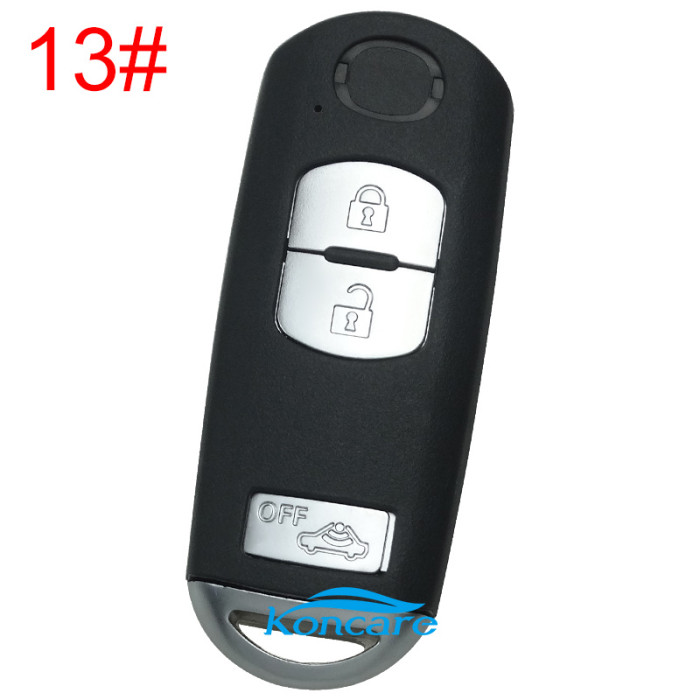 For Mazda remote key blank with blade ( 3parts)，with badge place, pls choose the button