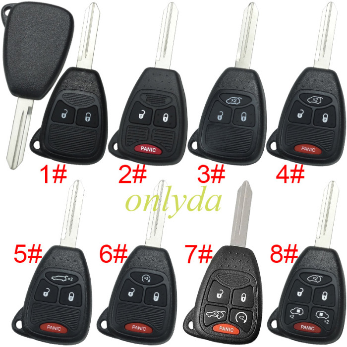 For Chrysler enhanced version remote key shell without badge place, better quality, pls choose the button