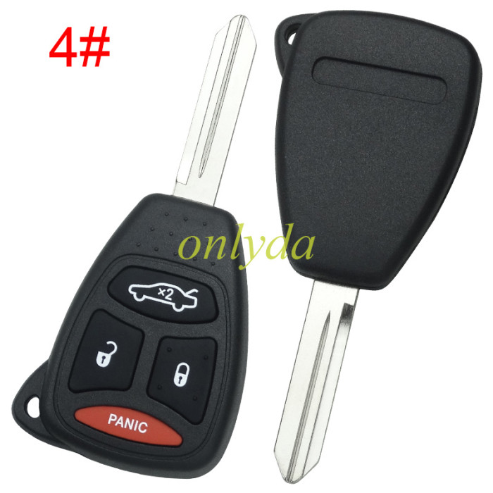 Copy For Chrysler remote key shell with badge place, pls choose the button