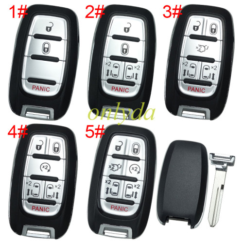 For Chrysler remote key shell without badge, emergecy blade included, pls choose the button
