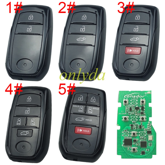 LT20-10 toyota remote key (only PCB) ,4B/5B/6B, pls choose the button