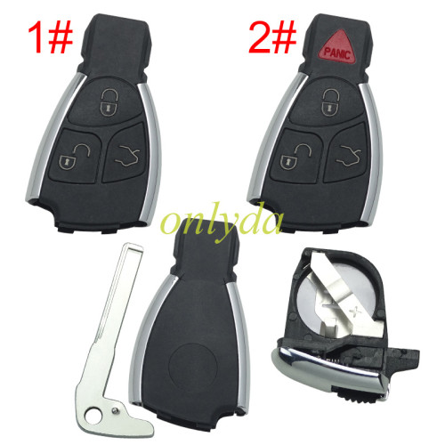 For Benz Mercedes uprade Replacement Car key shell for Class Alarm Cover w203 w211 w204 with badge, pls choose the button