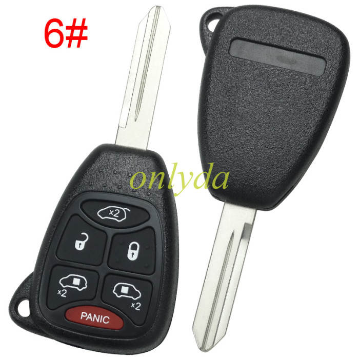 For Chrysler remote key shell with badge place, pls choose the button