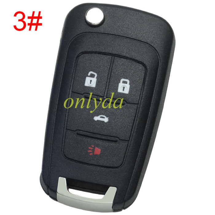 For chevrolet remote key blank HU100 blade without badge place, pls choose the button