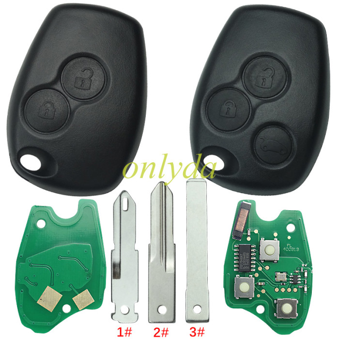 For Renault:Clio II,Kangoo II,Master II DACIA:Logan,Sandero,Duster Renault:Clio III,Kangoo III,Master III DACIA:Logan,Sandero,Duster 2 button remote key original pcf7946AT -434mhz before 2008 year，please choose the blade