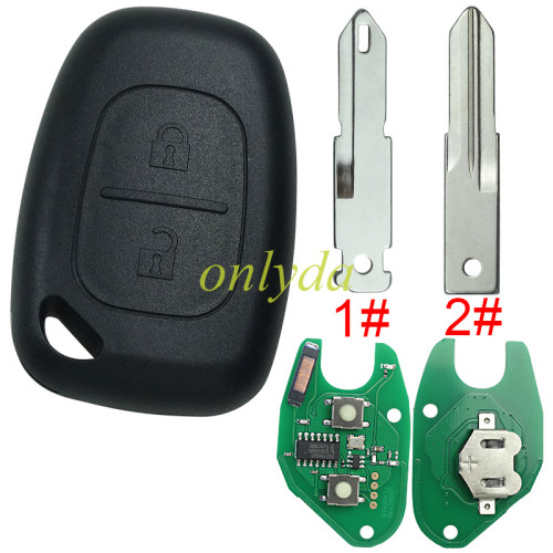 For Renault:Kangoo II, Master II,Traffic II Opel:Vivaro,Movano 2 button remote key with original PCF7946AT-433mhz before 2000 year ,please choose the blade
