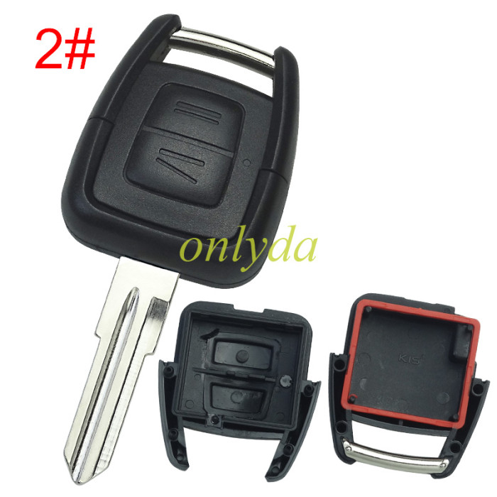 Free shipping For Opel remote key shell 2button without battery holder, pls choose the blade