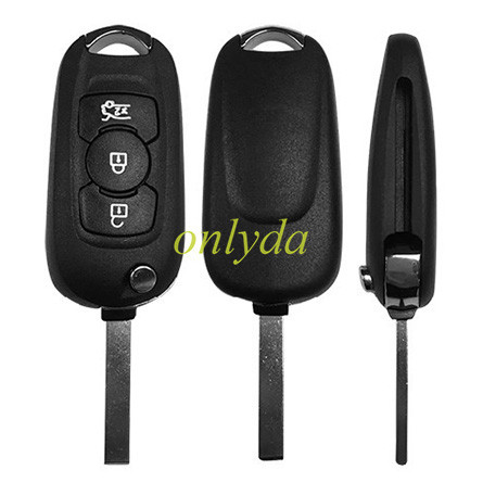 Super Stronger GTL shell for opel 3 button flip remote key shell with HU100 blade