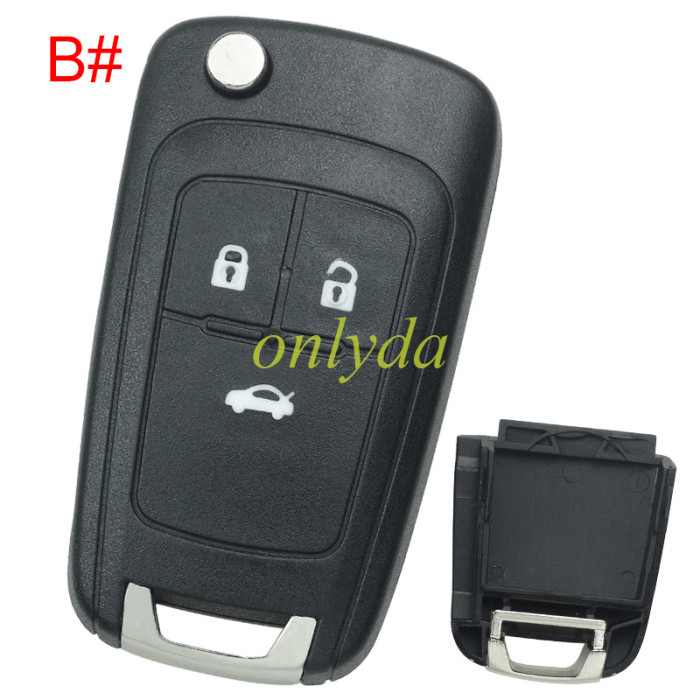 Free shipping For Buick remote key shell replacement without battery clamp with round badge place, pls choose the button and blade