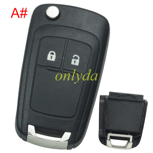 Free shipping For Buick remote key shell replacement without battery clamp with round badge place, pls choose the button and blade