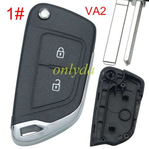 For Peugeot modified remote key shell without battery clamp with badge place, blade VA2. pls choose the button type