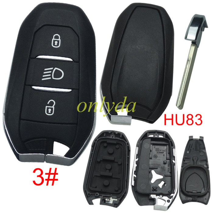 For Citroen DS remote key shell with badge, blade HU83. Pls choose the button type