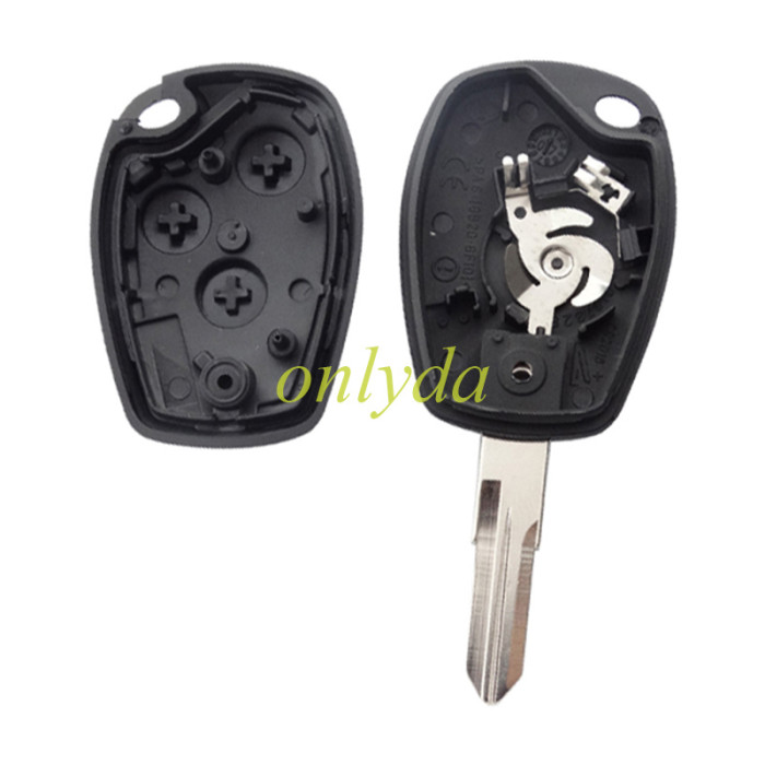 Free shipping For Renault 2/3 button key blank with stainless steel battery clamp with NE73 and Vac102, without badge.pls choose button and blade