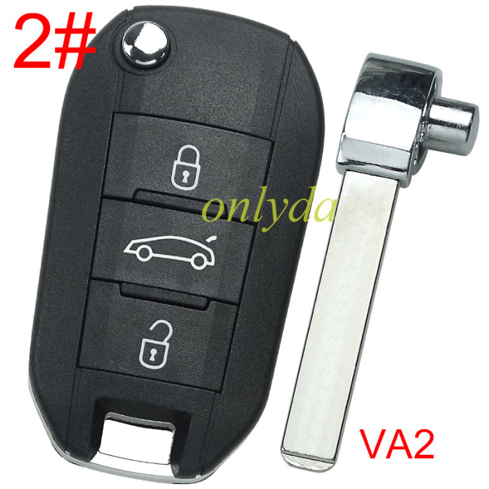 Free shipping For Citroen remote key shell with badge, blade VA2. Pls choose the button type