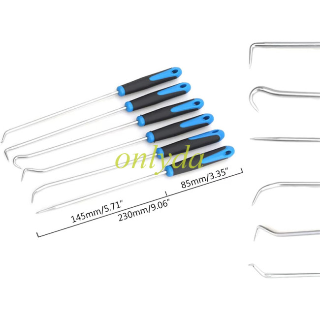 Free shipping 6 Pieces Heavy Duty Pick & Hook Set For Extra Long O-ring And Seal Remover Maintenance Tools For Jewelry Electronic 6 Pcs Hook And Pick Set Extra Long O-ring And Seal Remover Tools