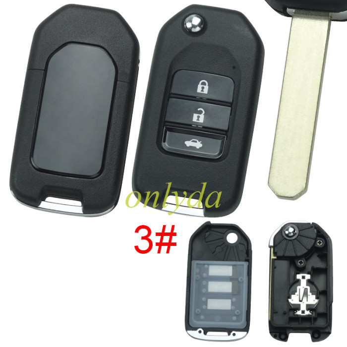 Free shipping For Honda modified remote key shell without badge , pls choose button