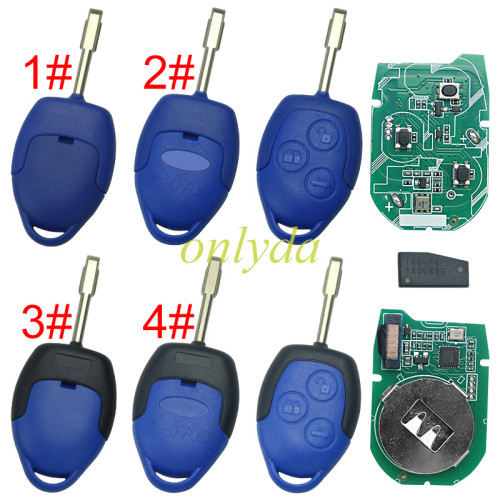 Free shipping For Ford Transit blue remote key new version with 434mhz with Aftermarket 4D63 TIRIS DST80 chip FCCID:6CIT15K601 AG Remote reprogrammable