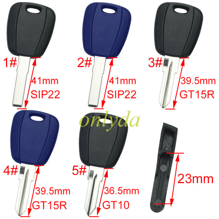 Free shipping Super Stronger GTL shell Fiat remote key blank & 1 button with SIP22/GT15R blade（can put TPX long chip)， pls choose model