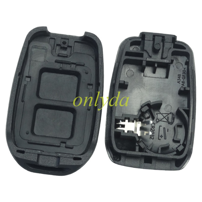 Free shipping For Renault Dacia 2 button remote key blank with logo with battery clamp , pls choose model.