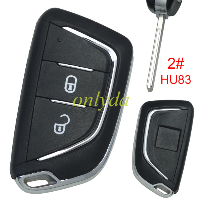 For Peugeot modified key shell 2 button , with badge place, With battery holder, pls choose blade