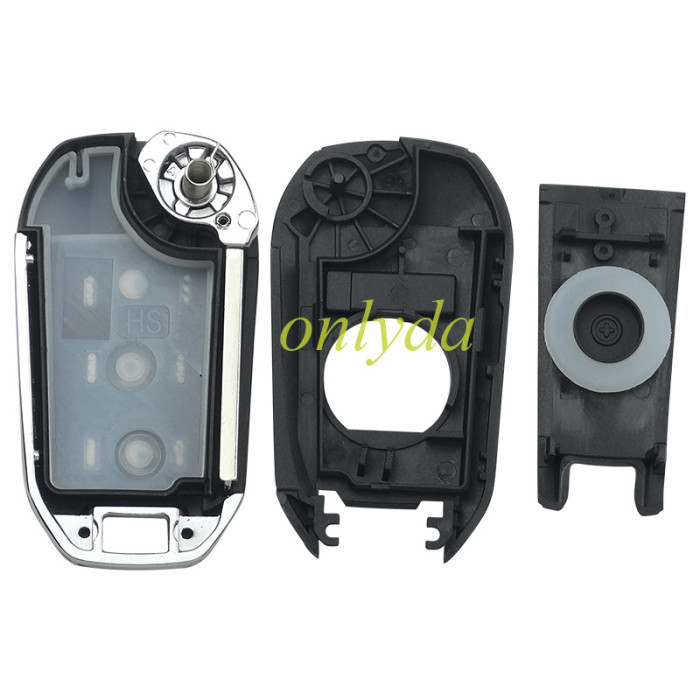 For Peugeot 3 button remote key shell with round badge, blade is VA2, pls choose button model