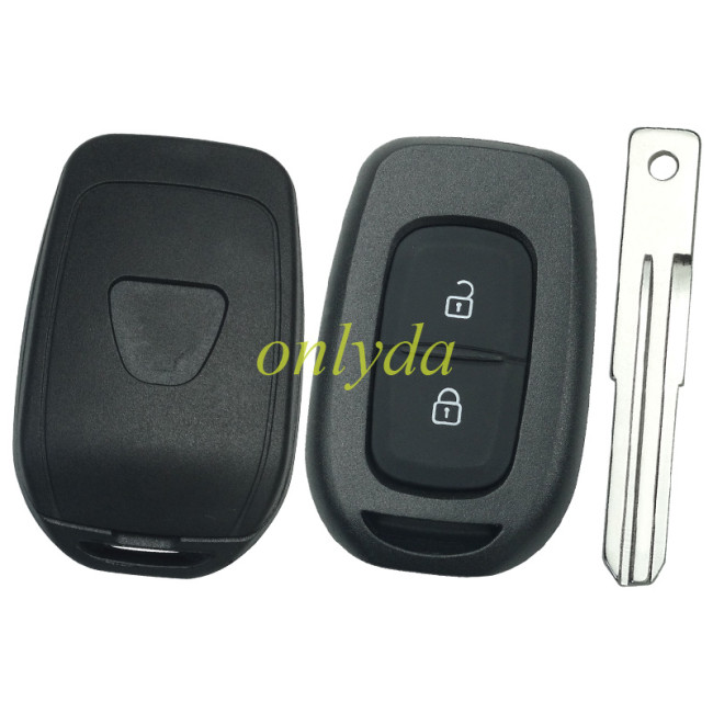 For Renault Dacia 2 button remote key blank with badge with battery clamp