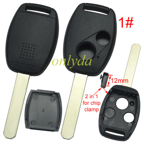 itopkey brand Honda upgrade remote key shell without badge（With chip slot place)