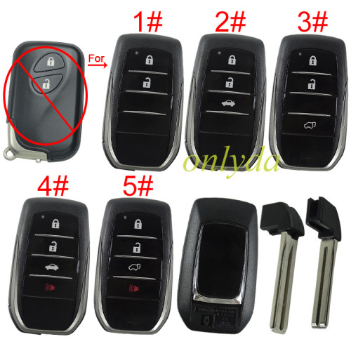 For Lexus modified remote key blank with cover with badge without blade , pls choose button model