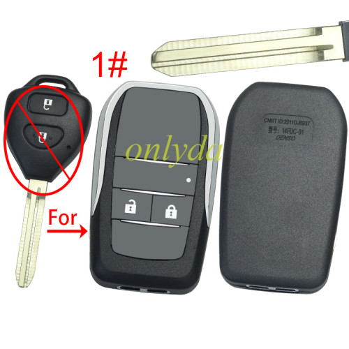 For Toyota modified key shell with TOY 43 blade without badge，pls choose button model