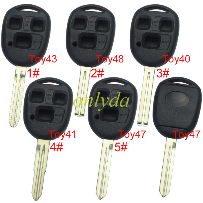 Super Stronger GTL shell Lexus upgrade 3 button key shell with badge,pls choose blade model