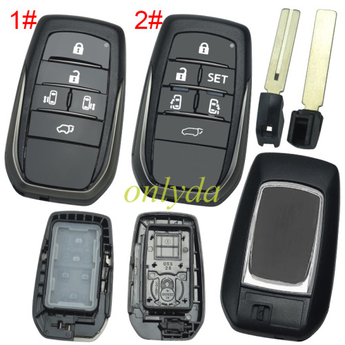 For Toyota remote key blank with TOY12 blade without badge,The back is a badge cover， toyota-B63F 13 types of logo back cover to choose, pls choose button model