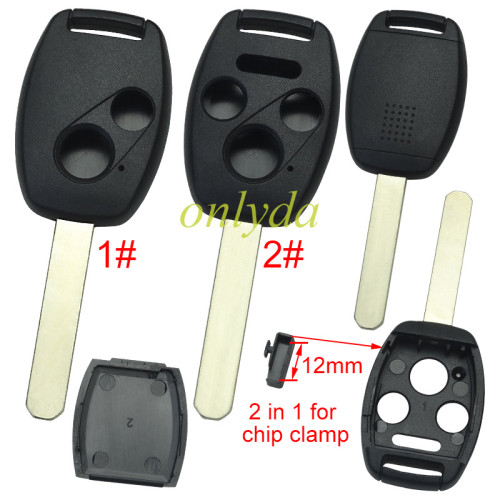 itopkey brand Honda upgrade remote key shell without badge（With chip slot place)