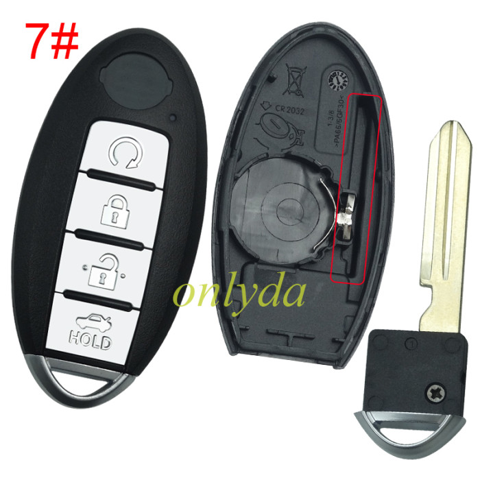 For Nissan remote key blank with nissan flat badge ,without buckle,With light hole for new model, pls choose button model