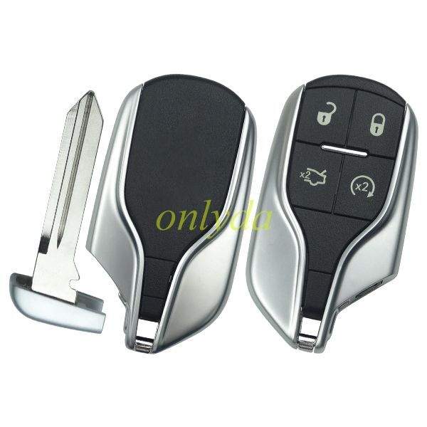 Free shipping For Maserati 4 button remote key with PCF7945/7953(HITAG2) ID46  433MHz  for  2014-2016 Maserati Quattroporte Ghibli M3N-7393490