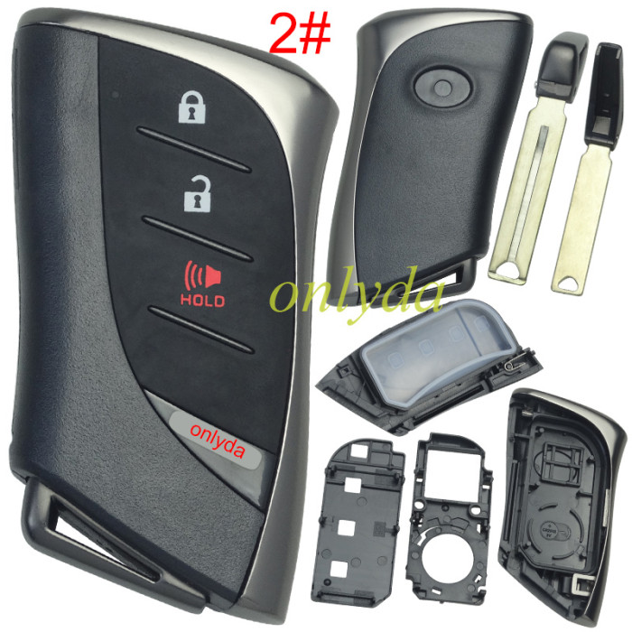 Free shipping 5pcs/lot For Lexus  remote Key blank with blade with badge ,pls choose button  model