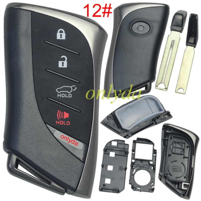 Free shipping 5pcs/lot For Lexus  remote Key blank with blade with badge ,pls choose button  model