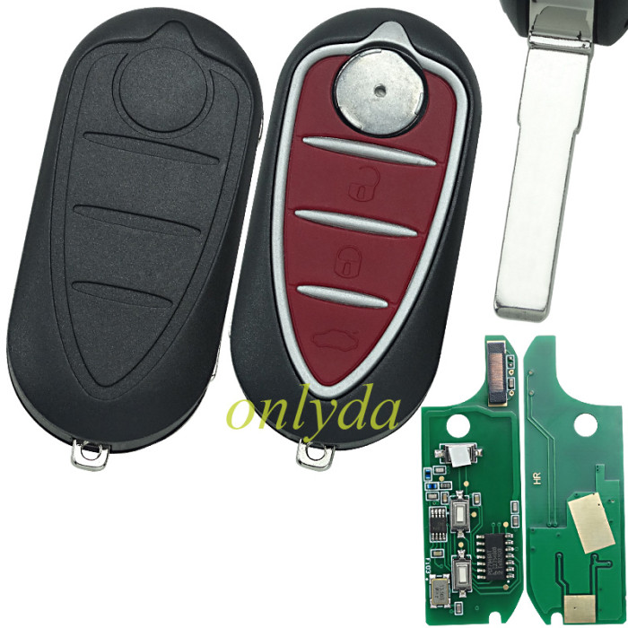 Free shipping For (M.Marelli BSI System)  Alfa ROMEO:Giulietta 3 button remote key  PCF7946AT-434mhz key profile:SIP22 the PCB is OEM