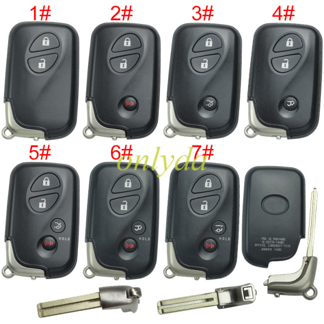 Free shipping 5pcs/lot For Lexus  4 button remote key shell with badge with blade , pls choose button model