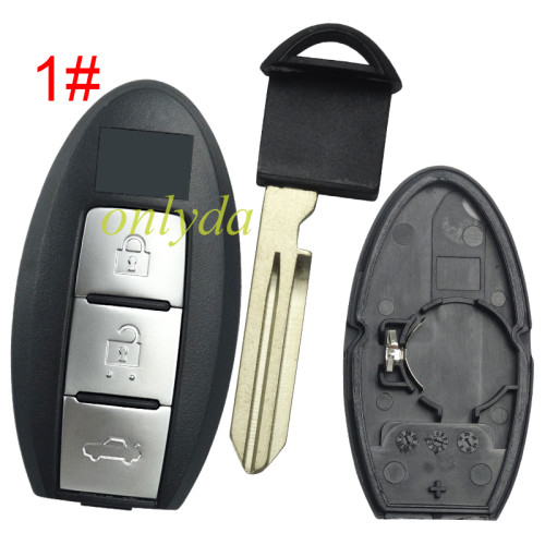 Free shipping 5pcs/lot For Nissan  remote  key blank with GTR badge， pls choose button  model
