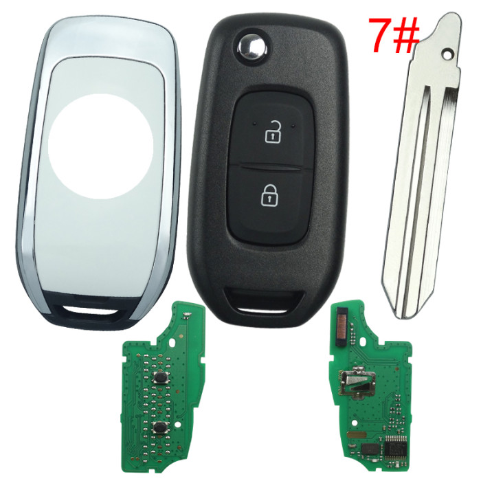 Free shipping For  Renault 2 Button flip remote PCF7961 chip-434MHZ FCCID:CWTWB1G767   for Renault Captur/Megane 3，please choose the blade