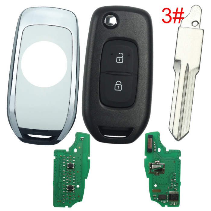 Free shipping For  Renault 2 Button flip remote PCF7961 chip-434MHZ FCCID:CWTWB1G767   for Renault Captur/Megane 3，please choose the blade